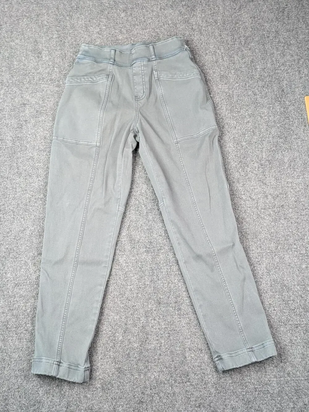 Spanx Pants Womens XS Gray Twill Jegging Shaping Stretch Pull On Slimming